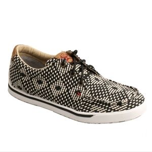 Twisted X Black and White Women's Moccasins